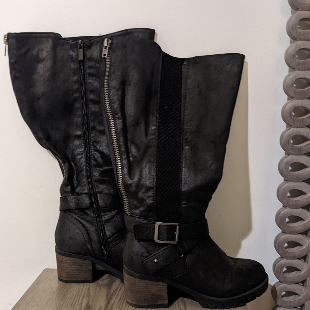 Torrid Black Knee High Wide Calf Boots